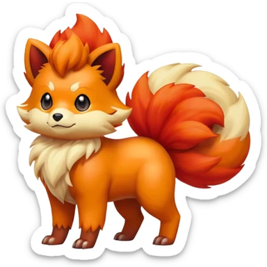 Vulpix-Growlithe-Fakémon-hybrid-creature (full body)  sticker