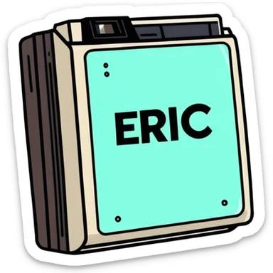 A vhs tape that has the word “Eric” on the logo sticker