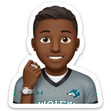 I want a guy with timber wolves jersey and diamond grillz and rolex sticker