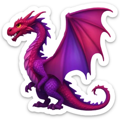 Beautiful red to purple ombré dragon sticker