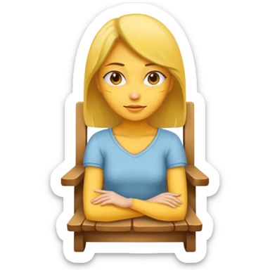 a woman with yellow skin sitting on a chair sticker