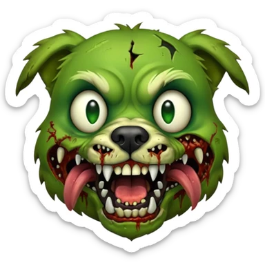 Zombie dog face  sticker