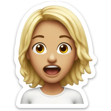 Girl with open mouth parody sticker