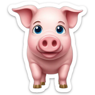 pig with Ukraine flag sticker