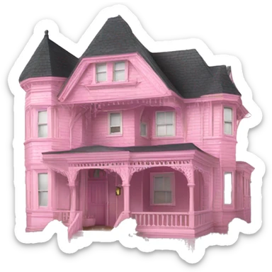Pink queen anne House  sticker