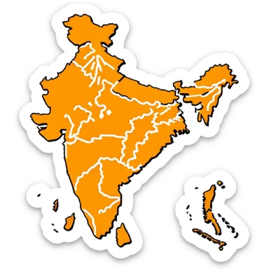 India map with saffron colour ( akhand Bharat ) with proper state sticker