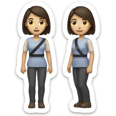 Brunette woman with arm sling  sticker