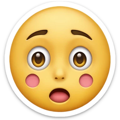 A normal shocked emoji (the one with the blush) and don't have the eyebrow make it yellow based like apple face emojis sticker
