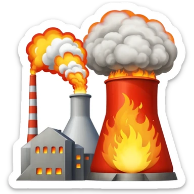 The nuclear power plant was blown up and is on fire. sticker