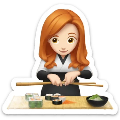 Ginger woman shushi sticker