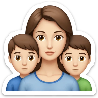 Light brunette beautiful fit mom with 3 sons sticker