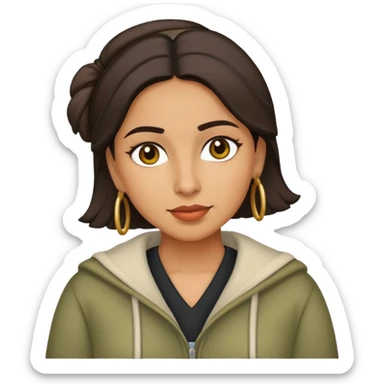 Hispanic woman with olive skin in clothes sticker