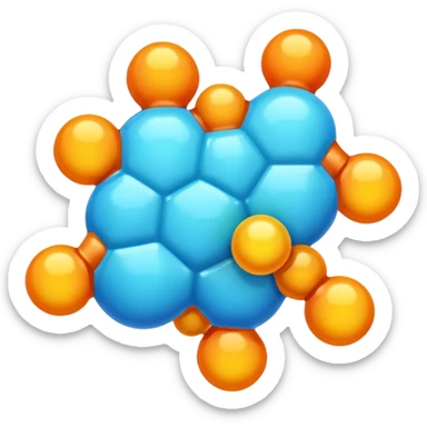 enzyme molecule, simple and colorful sticker