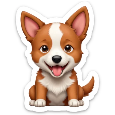 Red heeler puppy howling with mouth open sticker