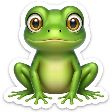 cute green frog with big eyes sticker