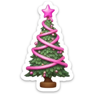 pink Christmas tree sticker