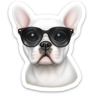 White french bulldog with sunglassws sticker