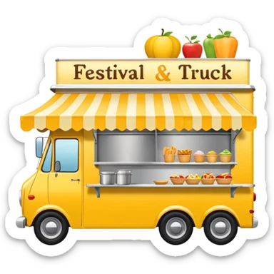 Festival Food Truck yellow sticker