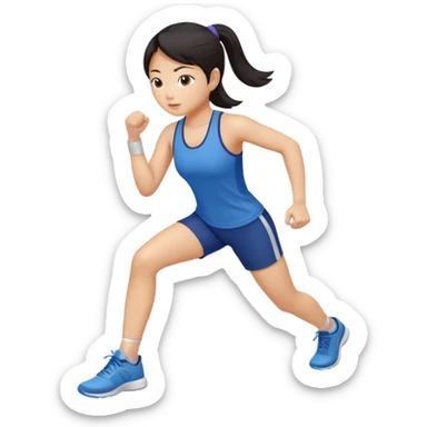 Exercising Asian girl sticker