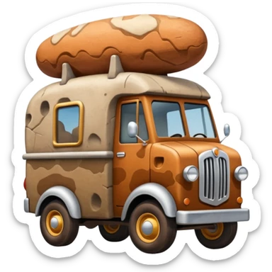 Ron’s Professional antique tall rocky Flintstones moving van  sticker