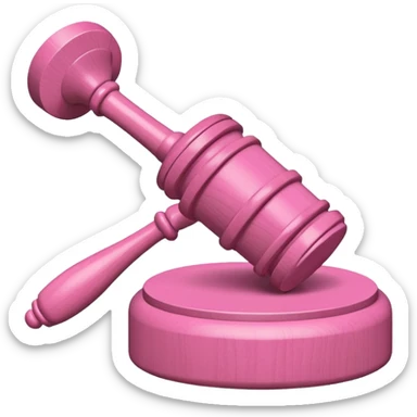 pink gavel and block sticker