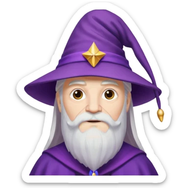 dumbledore, white hair, wear purple magic hat sticker