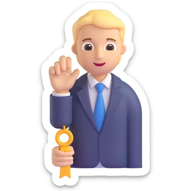 3D business icon sticker
