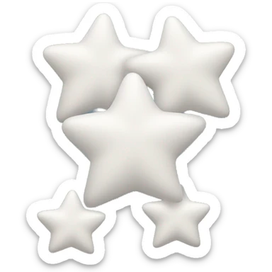 Three little white stars in a cluster. All different sizes sticker