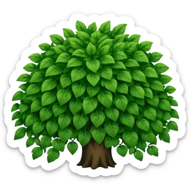 A dense bush with dark leaves and a curved organic shape. sticker