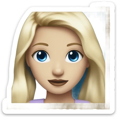 Blonde girl blue eyes photos on Polaroid  sticker