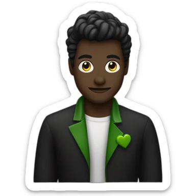 Homme noir cagoulé avec inscription verte sticker