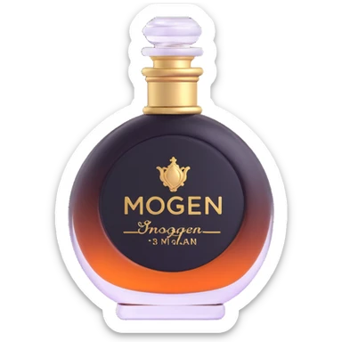 Elegant perfume bottle with "Imogen" printed on the label sticker