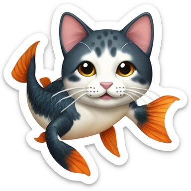 judgy cat koi fish sticker