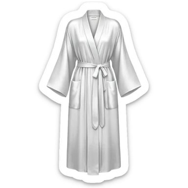 Plain white only silk long robe, extra long sleeves, high definition sticker