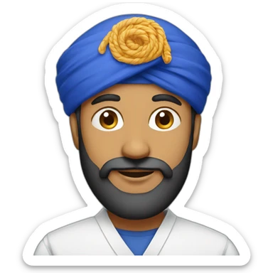 sikh man with a blue hat on sticker