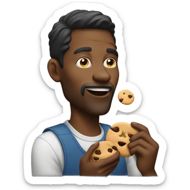 Man eating cookies sticker