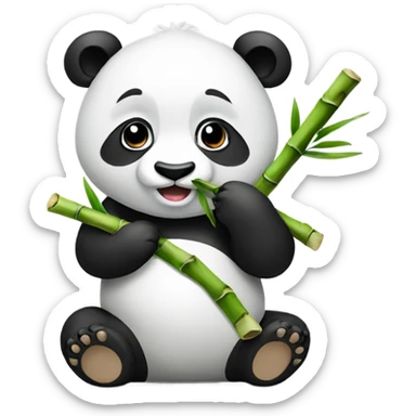 Panda eating bamboo sticker