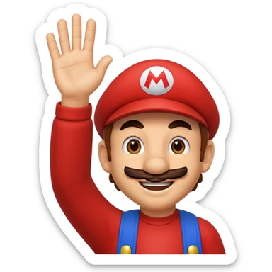 mario bross saludando con la mano arriba  sticker