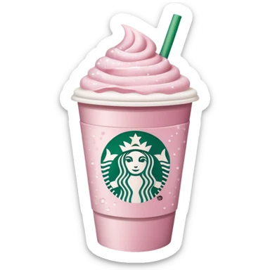 Light pink Starbucks coffee with sparkles sticker