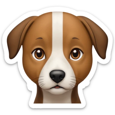 Mountain cur dog with white face black nose and brown ears sticker