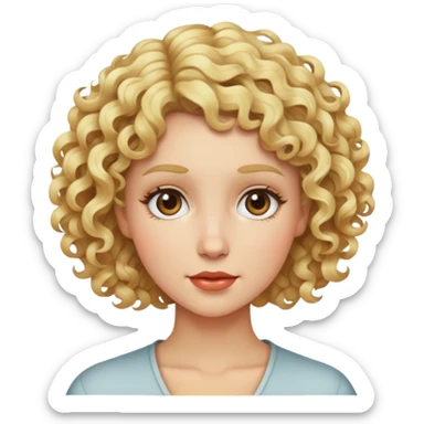 Madre pelo rizado rubio corto sticker