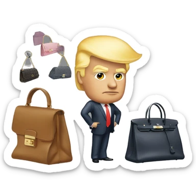 Donald trump with a birkin bag sticker