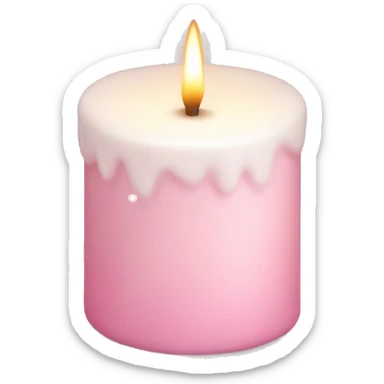 Light pink candle with snow sticker