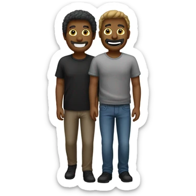 Due amici maschi con maglia nera sticker