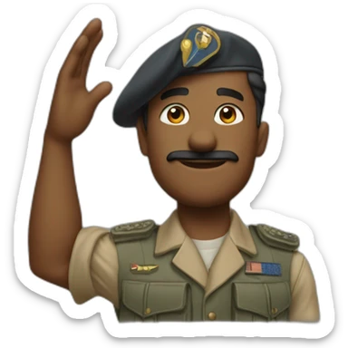 A man salutes wjth his hand like a soldier sol sticker