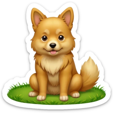 dog in pee position on lawn sticker