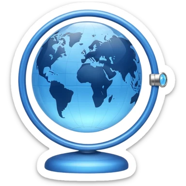 small globe with subtle time-zone ring sticker