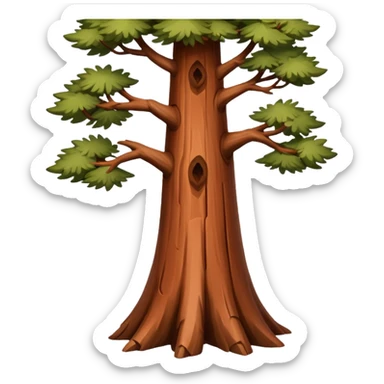 long slim sequoia tree no leaves sticker