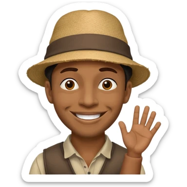 Street Puppet Performer black man sticker