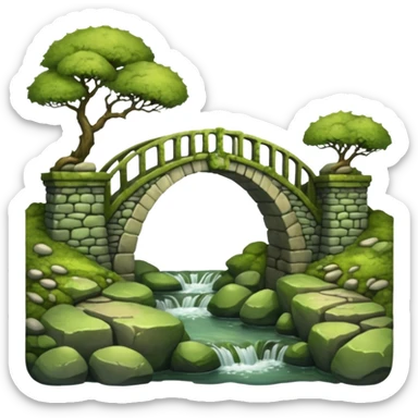 fantasy stone bridge over water sticker